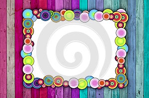 Multicolored Frame on Pink and Blue Background