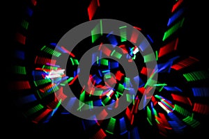 Multicolored freezelight in form of spirals