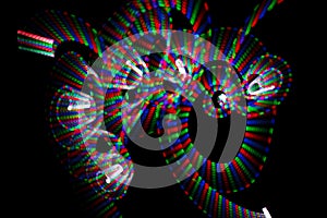 Multicolored freezelight in form of spirals