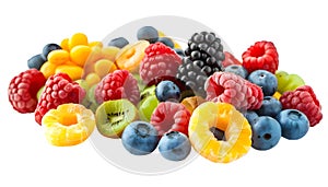 Multicolored Fruit Cereal isolated on white