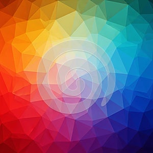 Multicolored geometric pattern featuring an array of interconnected polygons and
