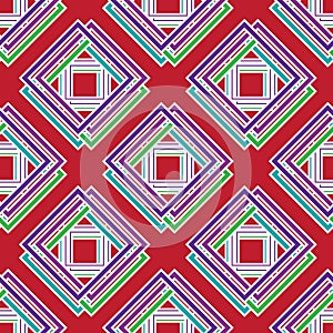 Multicolored geometric seamless rhombic pattern