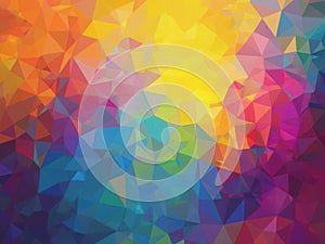 multicolored geometric triangles abstract gradient background, AI Generated