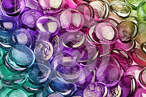 Multicolored glass pebbles