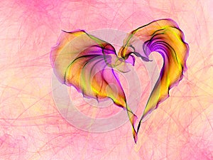 Multicolored heart lovely grunge background