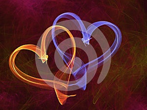 Multicolored heart lovely grunge background