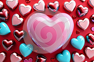 Multicolored hearts background - Valentine Wallpaper