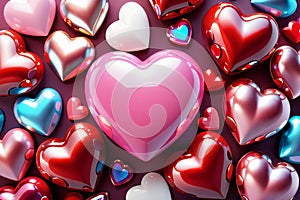Multicolored hearts background - Valentine Wallpaper