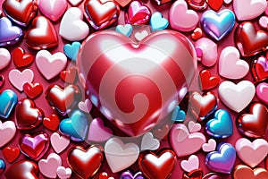 Multicolored hearts background - Valentine Wallpaper