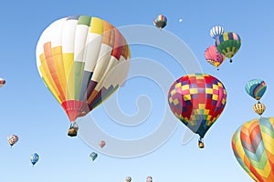 Multicolored hot air balloons