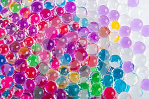 Multicolored hydrogel balls for abstract colorful background