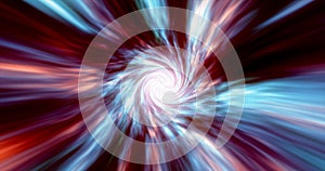 Multicolored hypertunnel spinning speed space tunnel twisted swirling energy magic glowing light lines abstract background