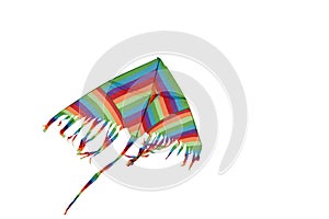 multicolored kite on white