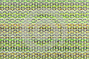 Multicolored knitted fabric background texture. Ð¡olorful green fabric with a pattern, Fragment colored wool carpet, bright wicker