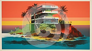 Vibrant Postmodernism: Enigmatic Tropics In A Panoramic Scale photo