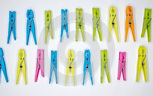 Multicolored laundry hooks