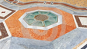 A multicolored marble floor in Milan, Italy.