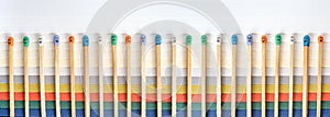Multicolored matchsticks with faces painted