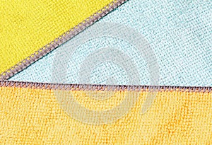 Multicolored Microfiber Pattern. Microfibre Synthetic Fiber Background or Texture. Cleaning Cloth Top View Closeup