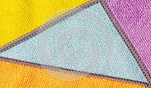 Multicolored Microfiber Pattern. Microfibre Synthetic Fiber Background or Texture. Cleaning Cloth Top View Closeup