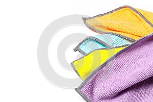 Multicolored Microfiber Pattern. Microfibre Synthetic Fiber Background or Texture. Cleaning Cloth Top View Closeup