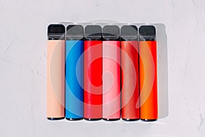 Multicolored multi-use electronic vape cigarettes