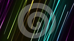 Multicolored neon laser lines abstract tech motion background