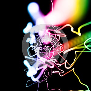 Multicolored neon light background