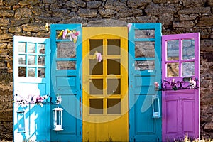 Multicolored old  doors, choose any