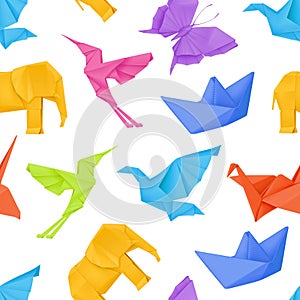 Multicolored origami pattern photo
