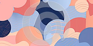 Multicolored paper background of abstract shapes. Generative ai