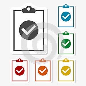 Multicolored paper stickers - Checklist icon