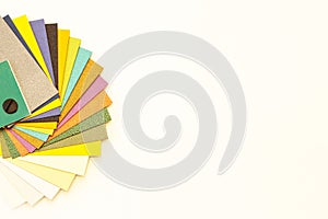 Multicolored paper swatch palette. Catalog paper for printing