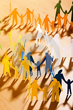 Multicolored papery people photo