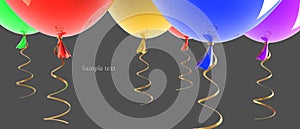 Multicolored party balloons isolated