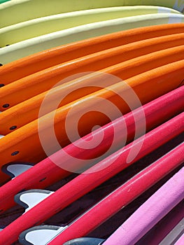 Multicolored pattern with surf boards. Background