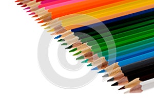 multicolored pencils isolated on white background