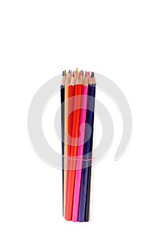 multicolored pencils isolated on white background