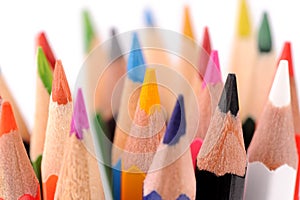 multicolored pencils isolated on white background