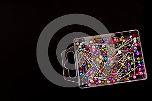 Multicolored pins isolated