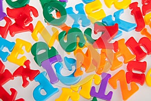 Multicolored plastic letters. Alphabet