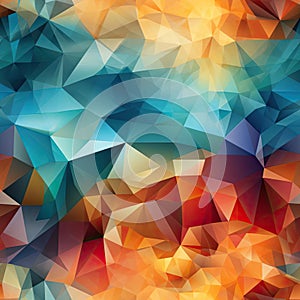 Multicolored polygonal background with luminous shadows and rich color harmonies (tiled)