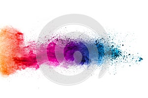 Multicolored powder splatted