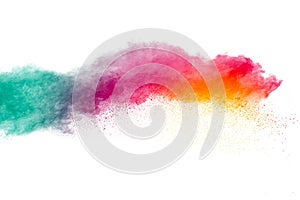 Multicolored powder splatted photo