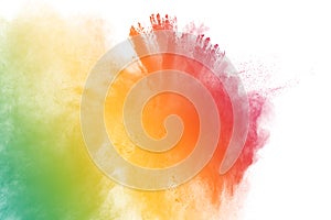 Multicolored powder splatted photo