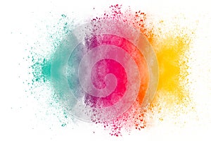 Multicolored powder splatted