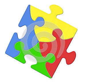 Multicolored Puzzle Piece Symbolizing Autism Awareness photo