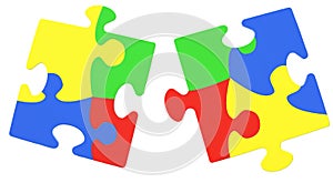 Multicolored Puzzle Pieces Symbolizing Autism Awareness