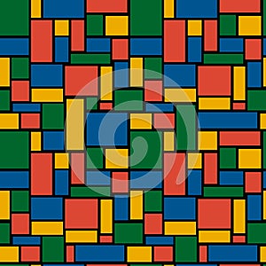 Multicolored rectangle seamless pattern