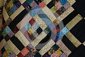 Multicolored rectangles and squares Amish Handmade Quilt2